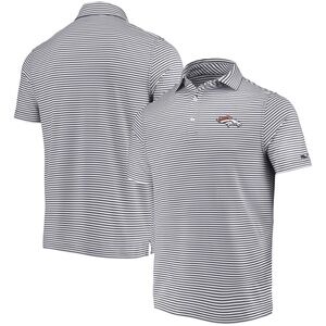 Men's Denver Broncos Vineyard Vines Navy/White Winstead Striped Polo SZ 2XL